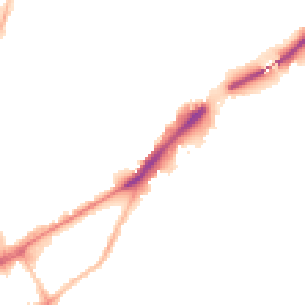 Night-time road noise heatmap for NE2 1JZ