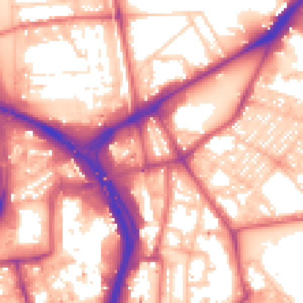 Daytime road noise heatmap for NE2 1NE