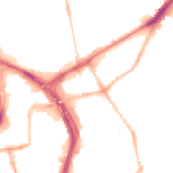 Night-time road noise heatmap for NE2 1NE