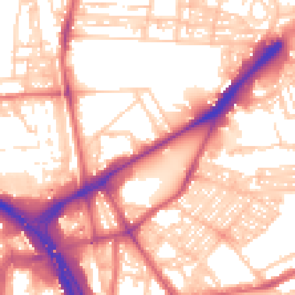 Daytime road noise heatmap for NE2 1NJ