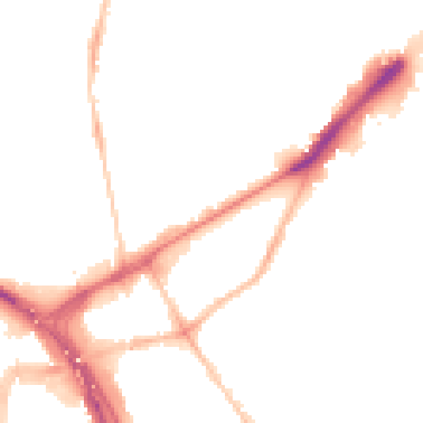 Night-time road noise heatmap for NE2 1NJ