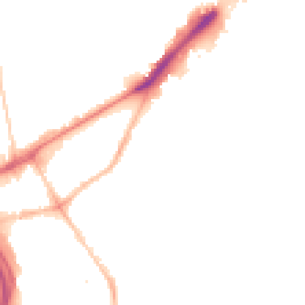 Night-time road noise heatmap for NE2 1NQ