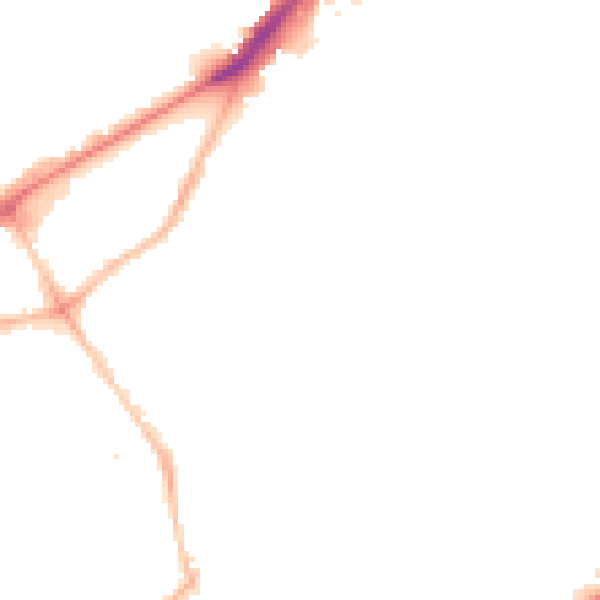 Night-time road noise heatmap for NE2 1PA