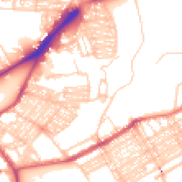 Daytime road noise heatmap for NE2 1PL