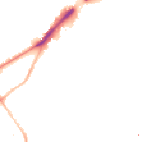 Night-time road noise heatmap for NE2 1PN