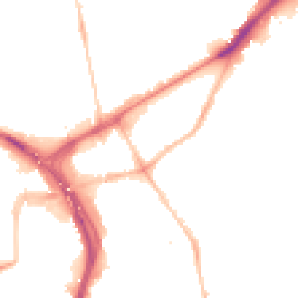 Night-time road noise heatmap for NE2 1QT