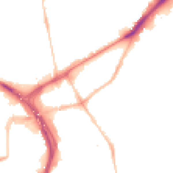 Night-time road noise heatmap for NE2 1QY