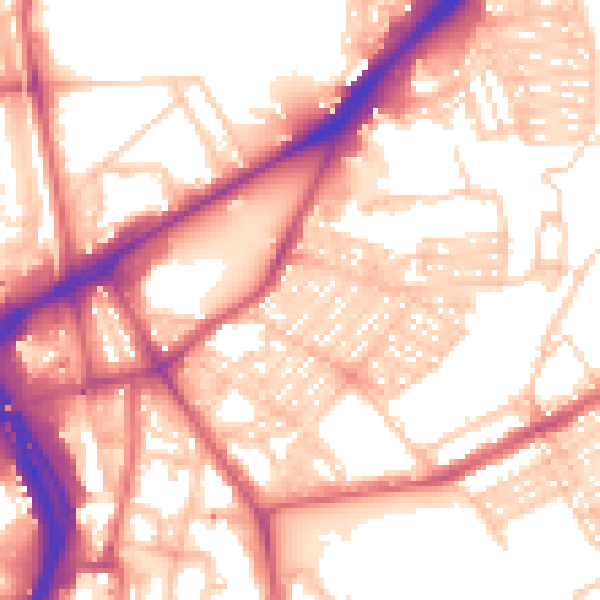 Daytime road noise heatmap for NE2 1RL