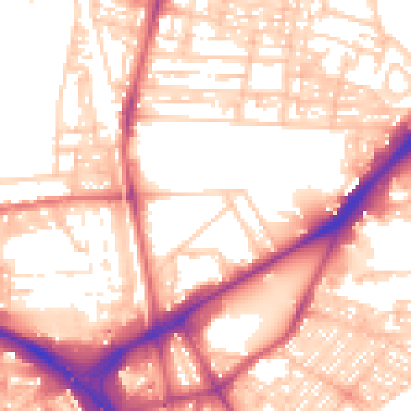 Daytime road noise heatmap for NE2 1TL
