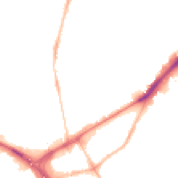 Night-time road noise heatmap for NE2 1TL