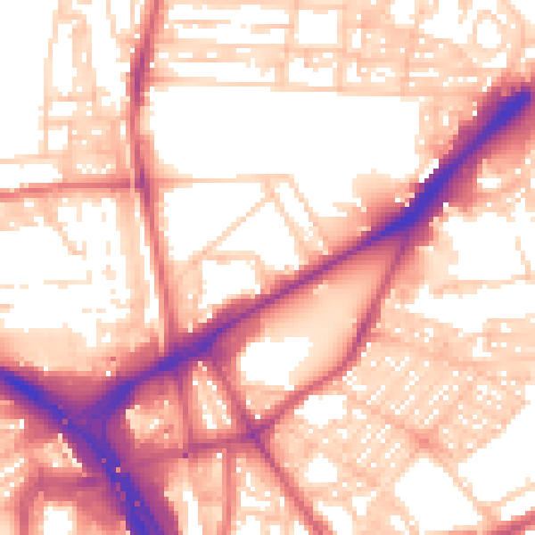 Daytime road noise heatmap for NE2 1TP
