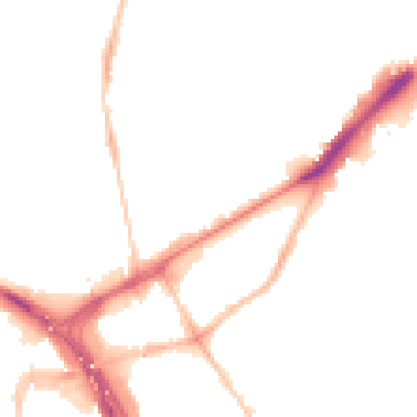 Night-time road noise heatmap for NE2 1TP