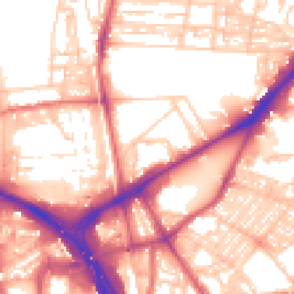 Daytime road noise heatmap for NE2 1TQ