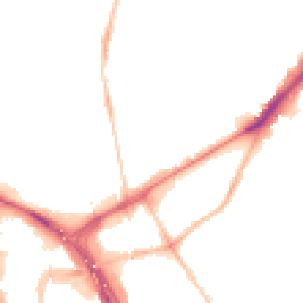 Night-time road noise heatmap for NE2 1TQ