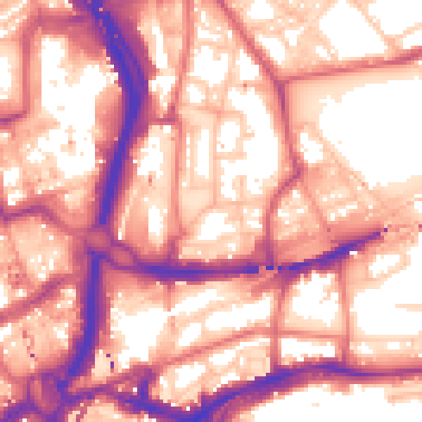 Daytime road noise heatmap for NE2 1XB