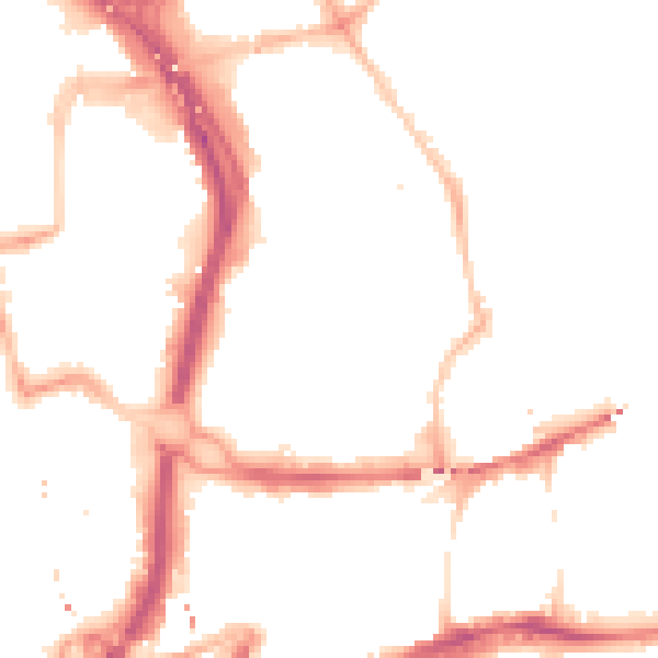 Night-time road noise heatmap for NE2 1XX