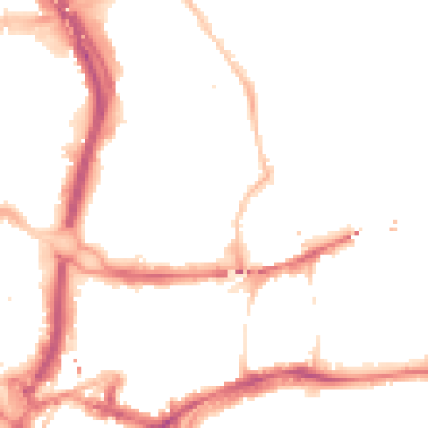 Night-time road noise heatmap for NE2 1YB
