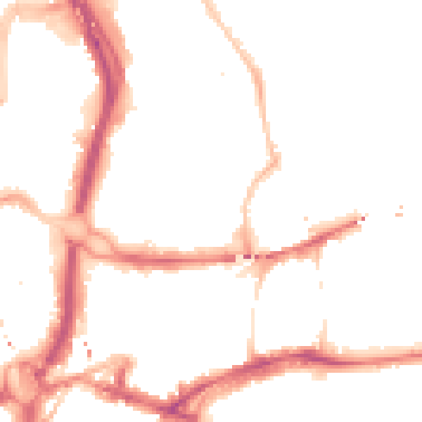 Night-time road noise heatmap for NE2 1YE