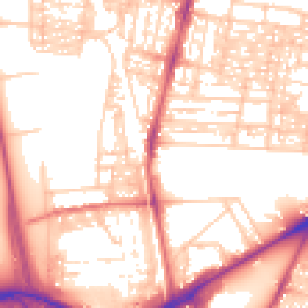 Daytime road noise heatmap for NE2 2AD