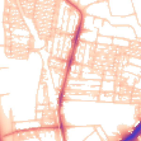 Daytime road noise heatmap for NE2 2AL
