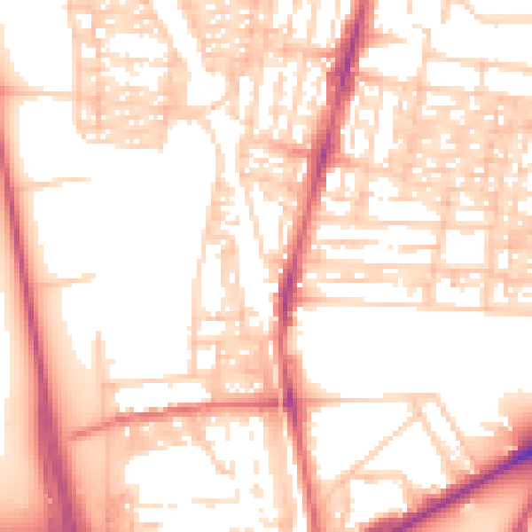 Daytime road noise heatmap for NE2 2AR