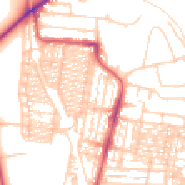 Daytime road noise heatmap for NE2 2DL