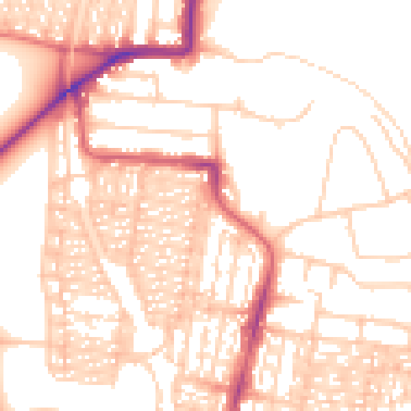 Daytime road noise heatmap for NE2 2DN
