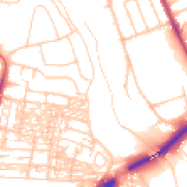 Daytime road noise heatmap for NE2 2ET