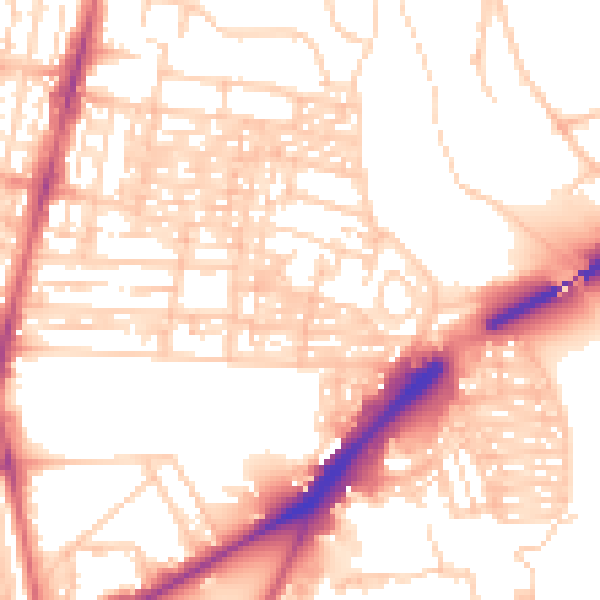 Daytime road noise heatmap for NE2 2JL
