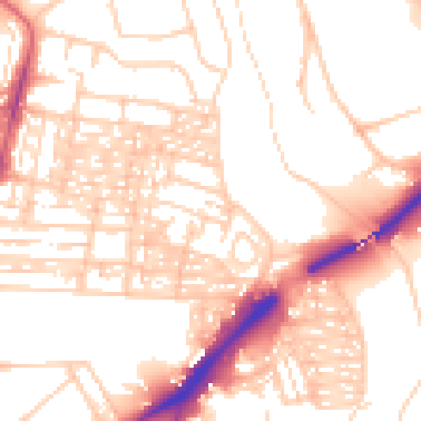 Daytime road noise heatmap for NE2 2JP