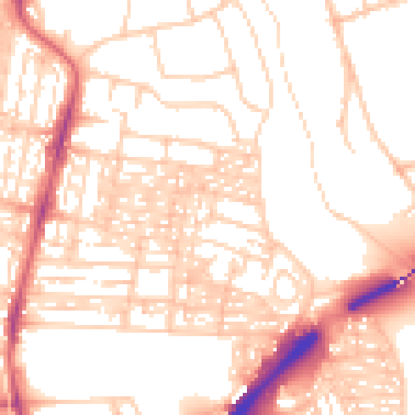 Daytime road noise heatmap for NE2 2JS
