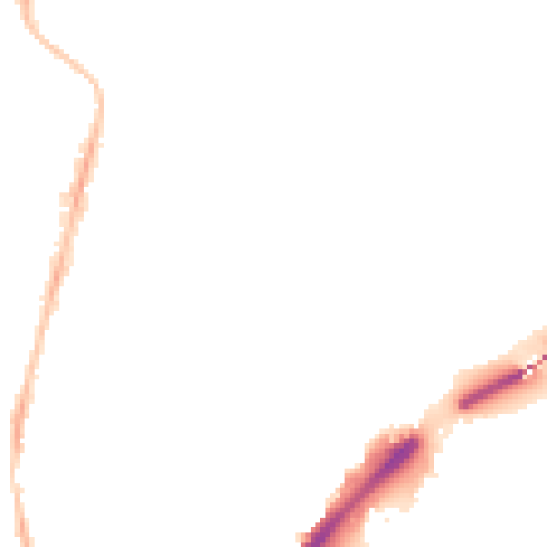 Night-time road noise heatmap for NE2 2JS