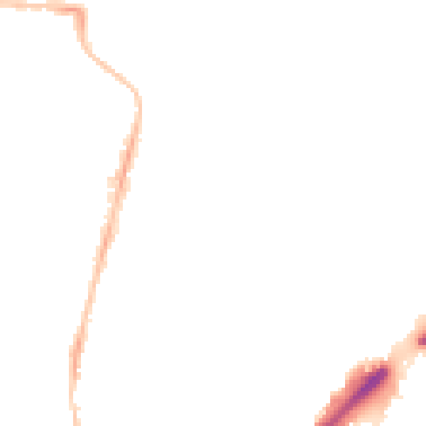 Night-time road noise heatmap for NE2 2NE
