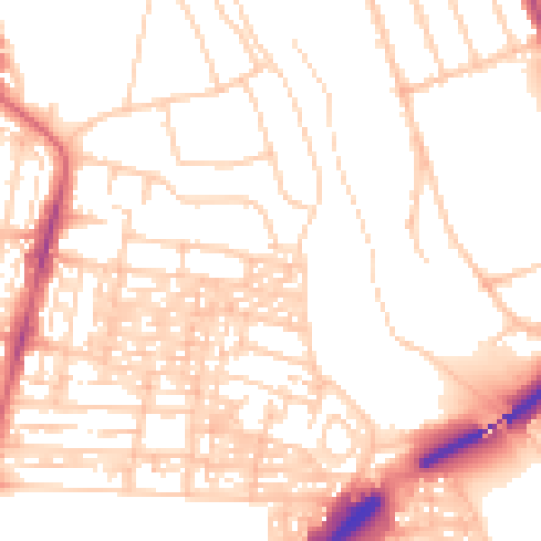 Daytime road noise heatmap for NE2 2NN