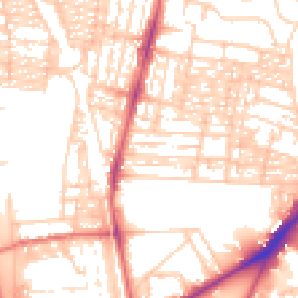 Daytime road noise heatmap for NE2 2PU