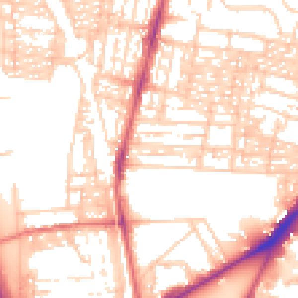 Daytime road noise heatmap for NE2 2PY