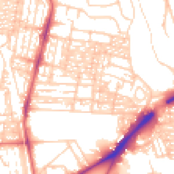 Daytime road noise heatmap for NE2 2RA