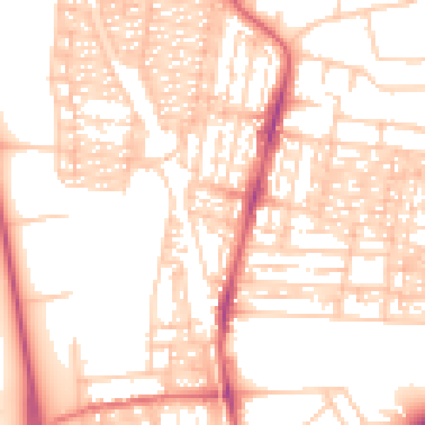 Daytime road noise heatmap for NE2 2SQ