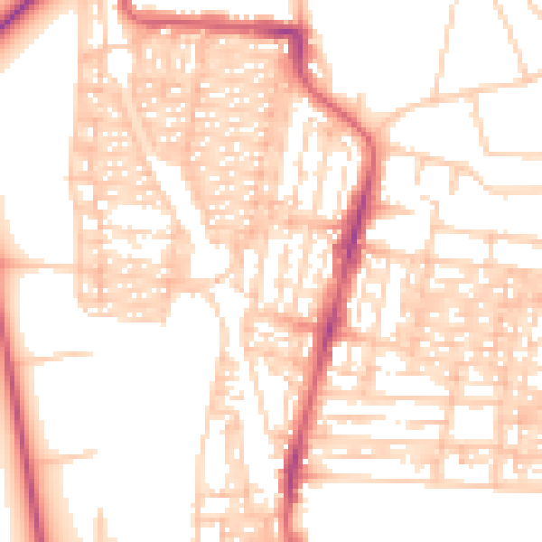 Daytime road noise heatmap for NE2 2SY