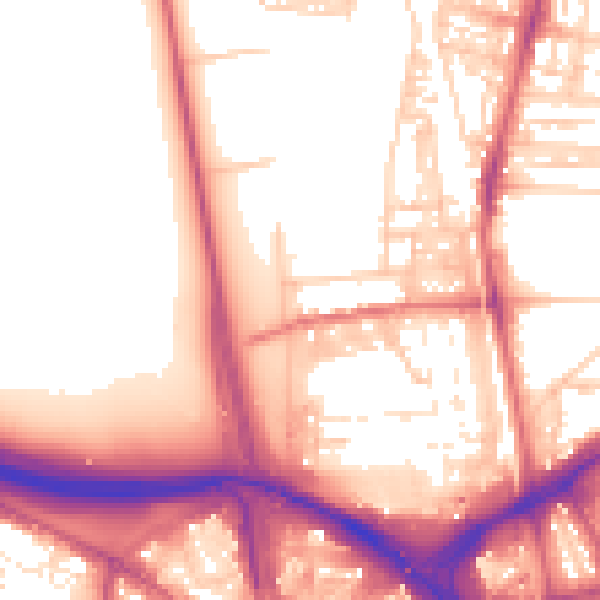 Daytime road noise heatmap for NE2 3AD