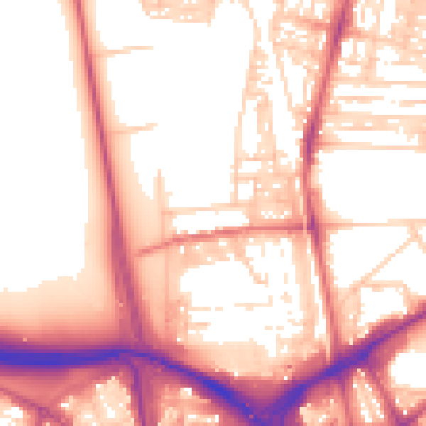 Daytime road noise heatmap for NE2 3AE