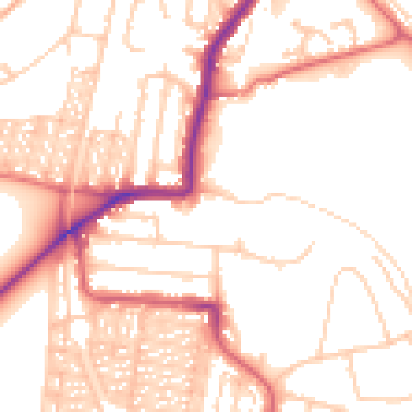 Daytime road noise heatmap for NE2 3AF