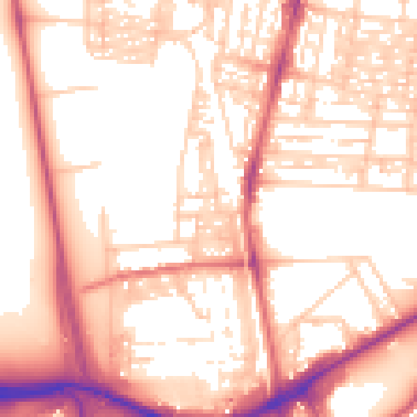 Daytime road noise heatmap for NE2 3AN
