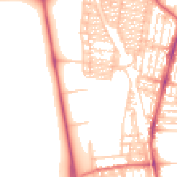 Daytime road noise heatmap for NE2 3BU