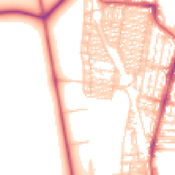 Daytime road noise heatmap for NE2 3BX