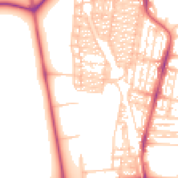Daytime road noise heatmap for NE2 3BY
