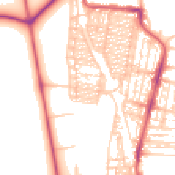 Daytime road noise heatmap for NE2 3DB