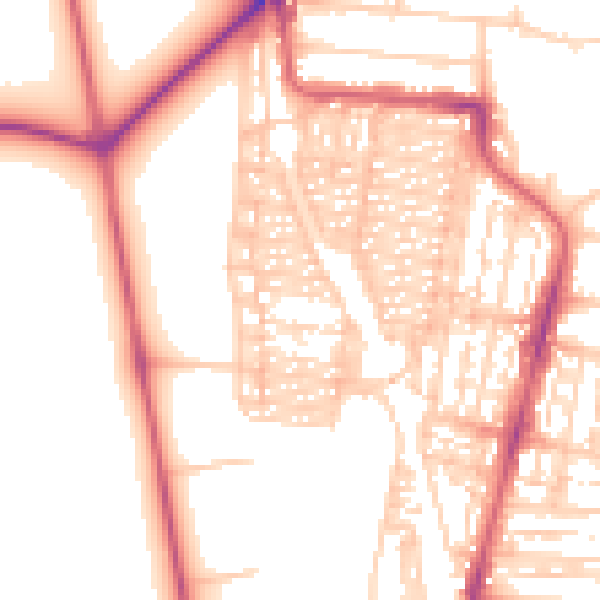 Daytime road noise heatmap for NE2 3DJ