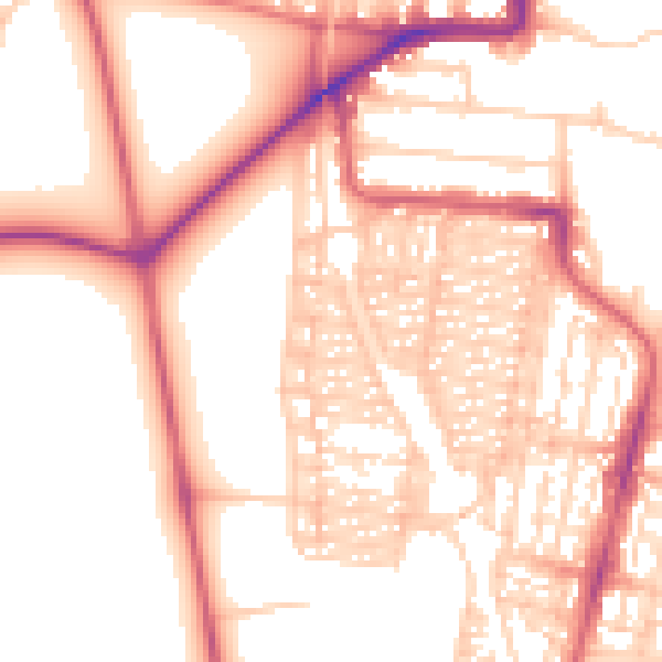 Daytime road noise heatmap for NE2 3DS