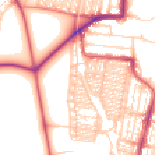 Daytime road noise heatmap for NE2 3DU